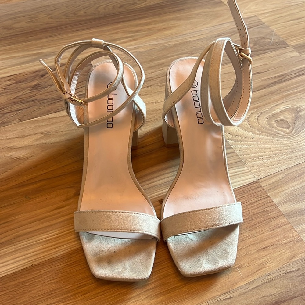 Tan Square Toe Heels